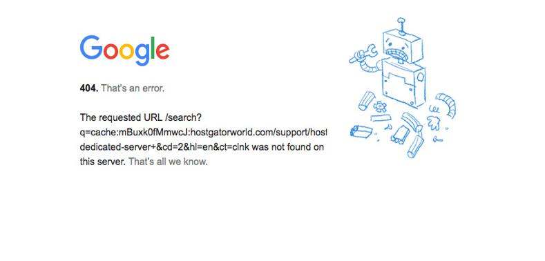 Google 404 Error