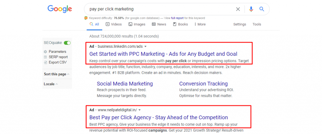 Pay per click marketing